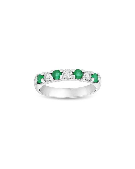 Diana M White Fine Jewelry 14k 0.78 Ct. Tw. Diamond & Emerald Ring