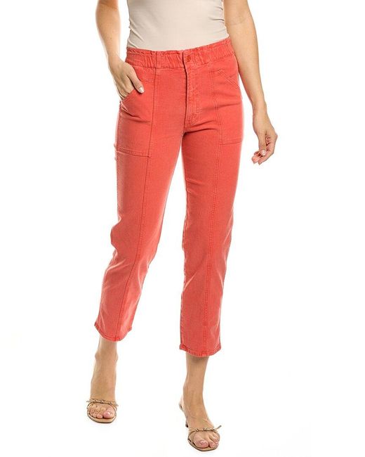 Mother Red The Springy Hot Coral Ankle Jean