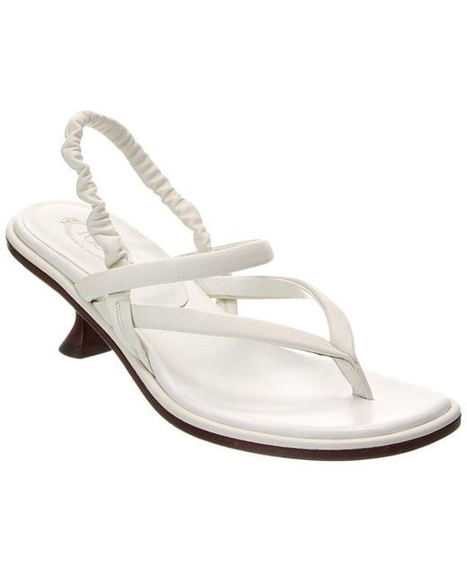 Tod's White Leather Sandal
