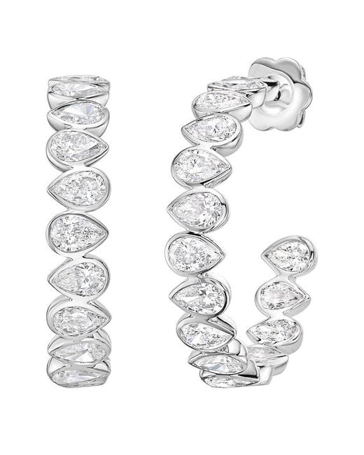 Diana M White Diana M. 14K 6.00 Ct. Tw. Lab-Grown Diamond Hoop Earrings
