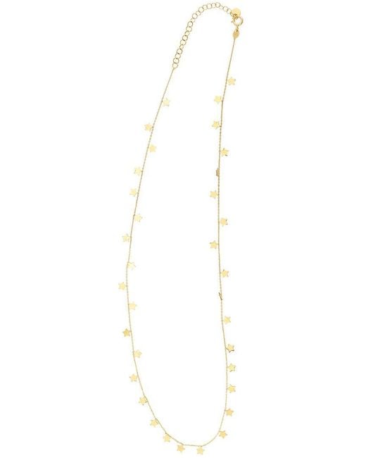 Italian Gold White 14K Stars Necklace