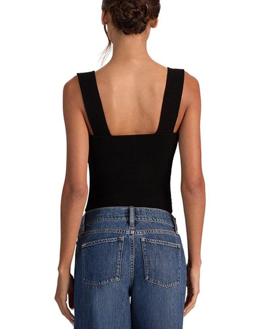 Alice + Olivia Black Adrianna Knit Textured Wool-Blend Corset