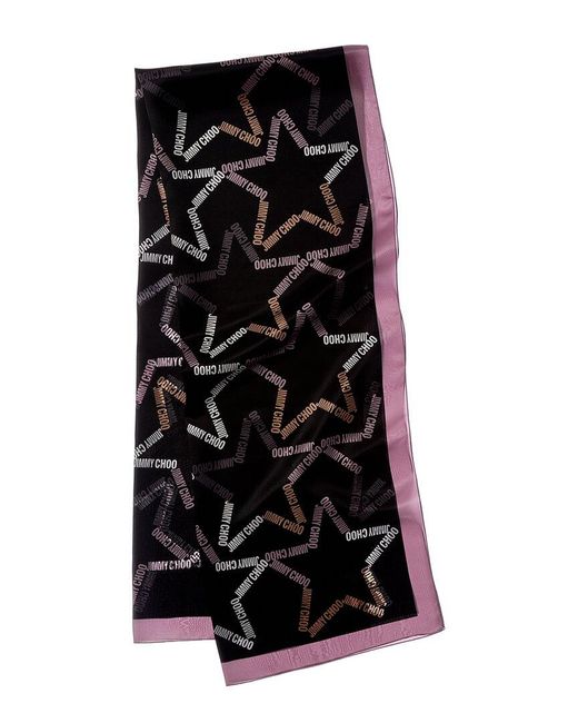 Jimmy Choo Purple Silk Scarf