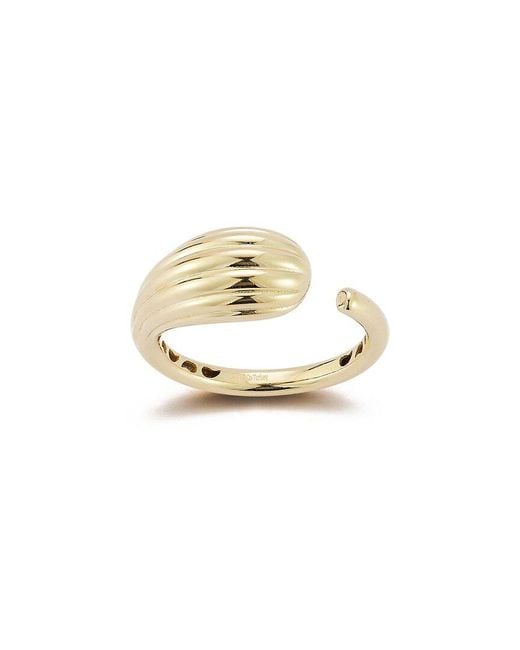 Ember Fine Jewelry White 14K Ribbed Cuff Ring