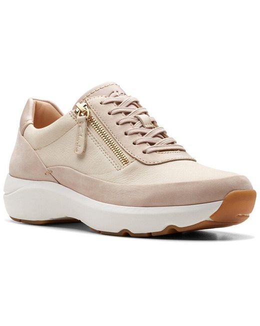 Clarks White Tivoli Zip Sneaker