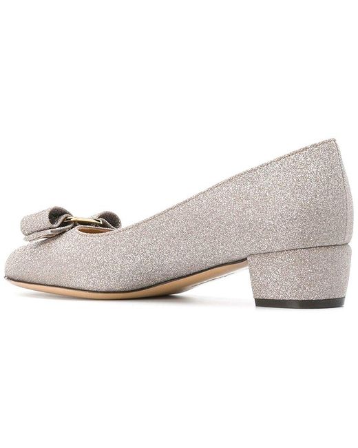 Ferragamo White Vara Bow Leather Pump