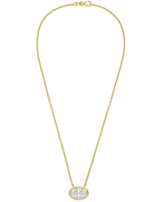 Diana M Metallic Diana M. 14K 4.00 Ct. Tw. Lab-Grown Diamond Pendant Necklace