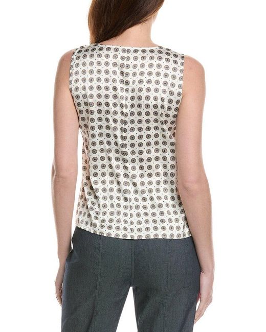 Cece Blue Twist V-Neck Sleeveless Blouse