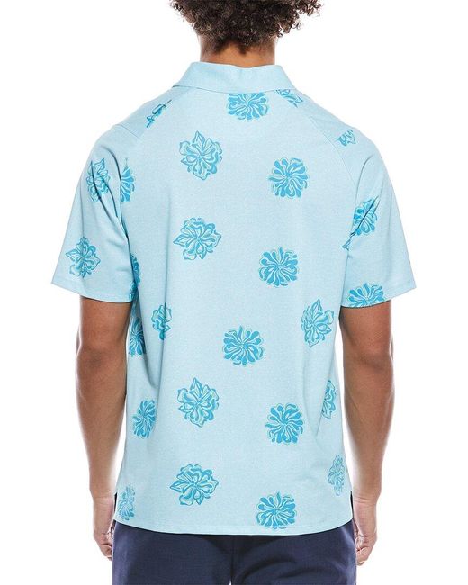 Callaway Apparel Blue Bunker Floral Print Polo Shirt for men