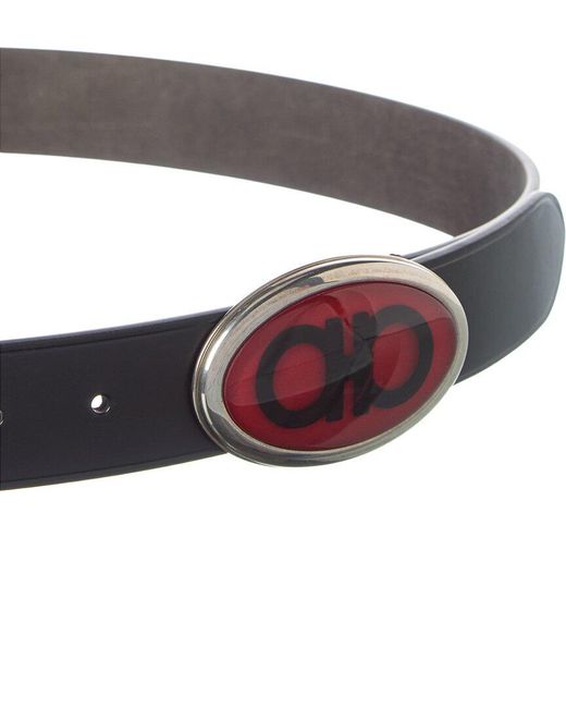 Ferragamo Black Leather Belt for men