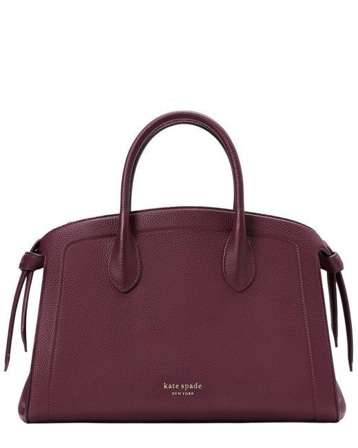 Kate Spade Purple Knott Large Zip-Top Leather Satchel
