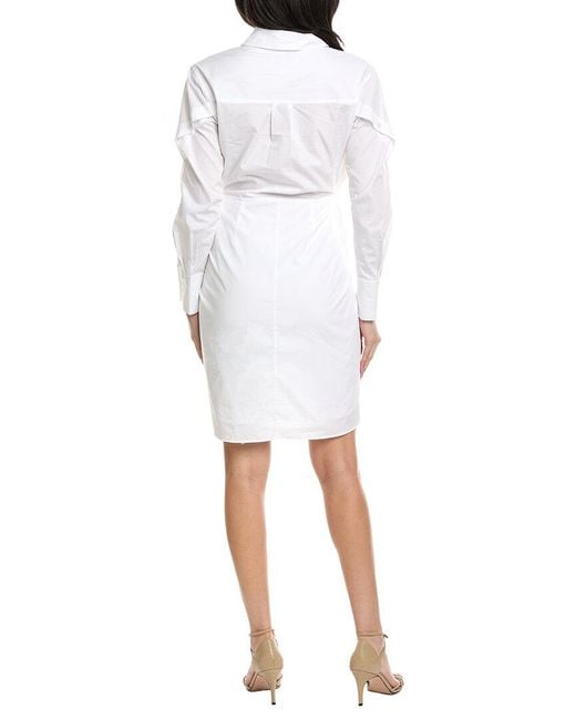 10 Crosby Derek Lam White Charlotte Tie Waist Shirtdress