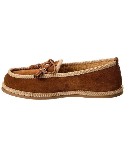 Céline Brown Boubou Suede & Shearling Slipper