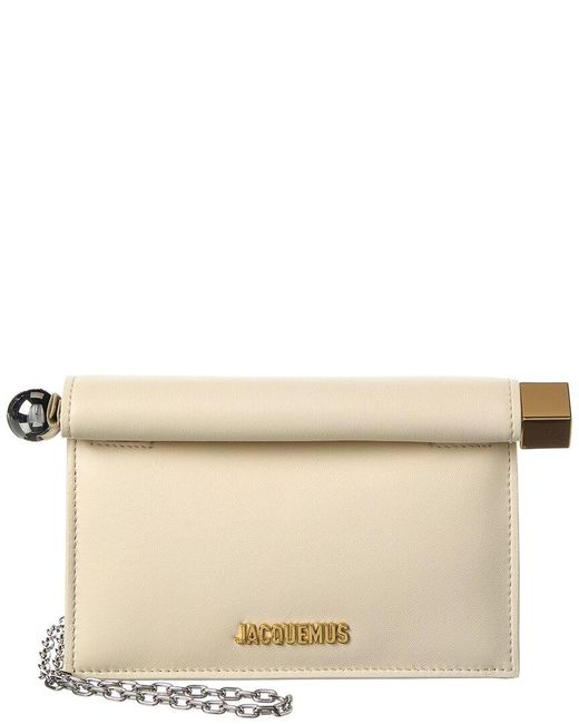 Jacquemus Natural The Round Carré Small Leather Clutch