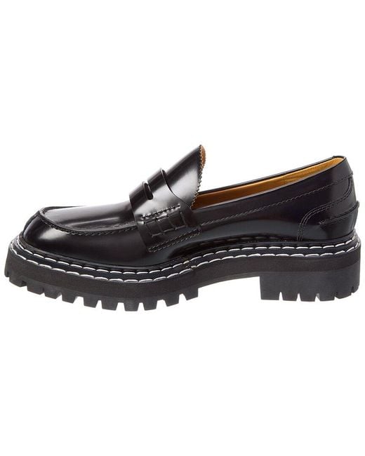 Proenza Schouler Black Leather Platform Loafer