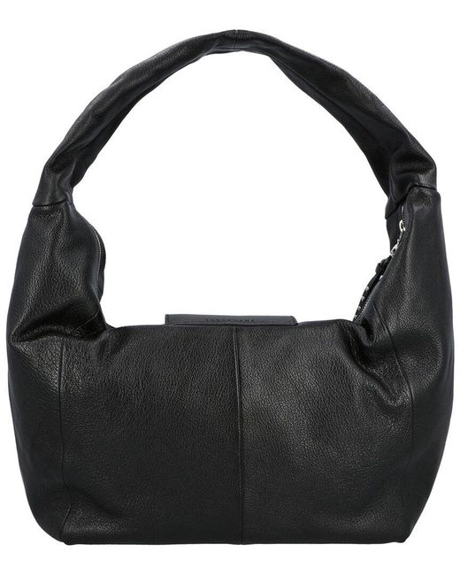 Longchamp Black Le Pliage Leather Shoulder Bag