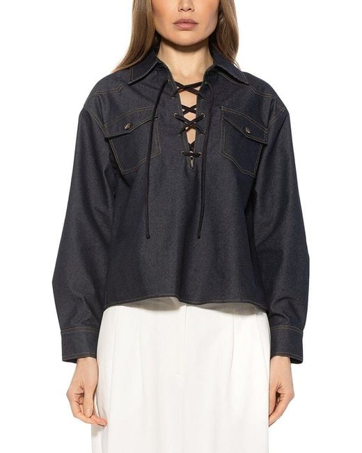 Alexia Admor Blue Thalina Shirt