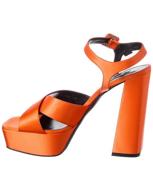 Sergio Rossi Orange Alicia 90 Satin Platform Sandal