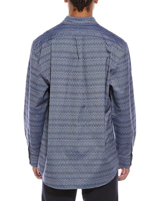 Missoni Blue Chevron Pattern Shirt for men