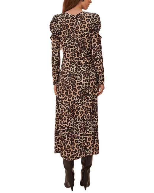 Farm Rio Brown Natural Skin Cream Midi Dress