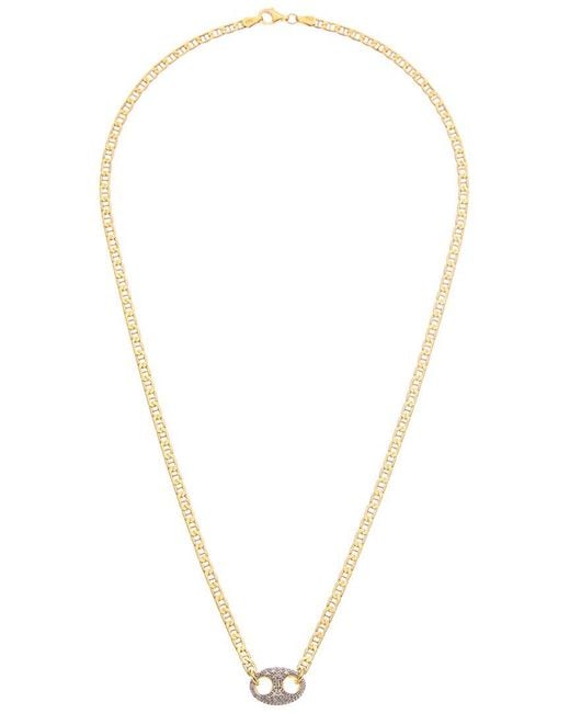 Meshmerise Metallic 18K Over 0.20 Ct. Tw. Diamond Puffed Mariner Necklace