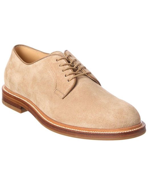 Brunello Cucinelli Natural Suede Derby Shoe for men