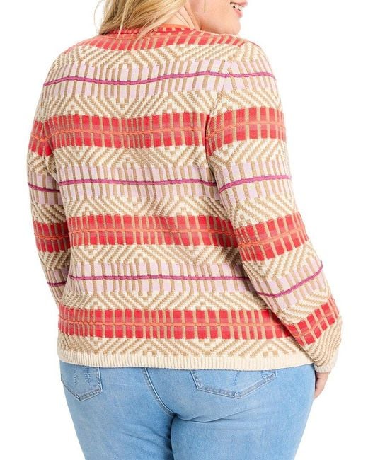 NIC+ZOE Red Plus Energizer Cardigan