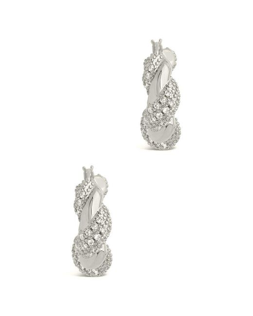 Sterling Forever White Florence Hoops