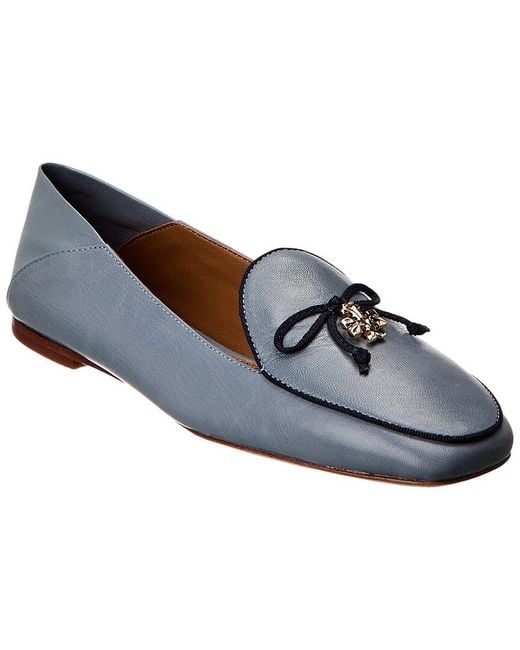 Tory Burch Blue Tory Charm Leather Loafer