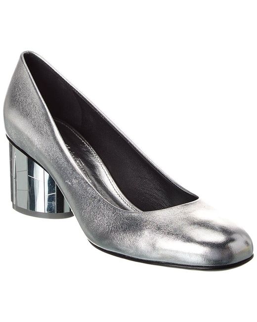 Ferragamo White Farrah Leather Pump