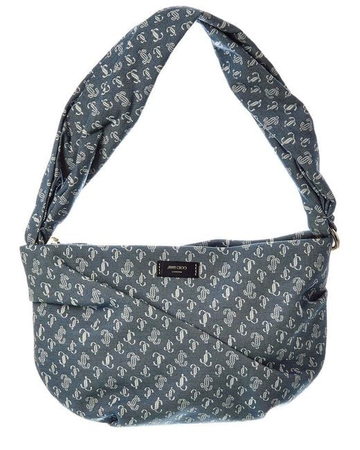 Jimmy Choo Blue Bonny Denim Shoulder Bag