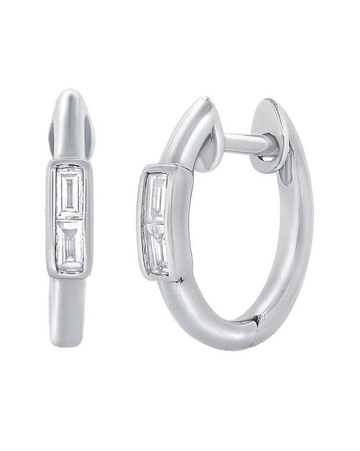 Sabrina Designs White 14k 0.11 Ct. Tw. Diamond Huggie Earrings