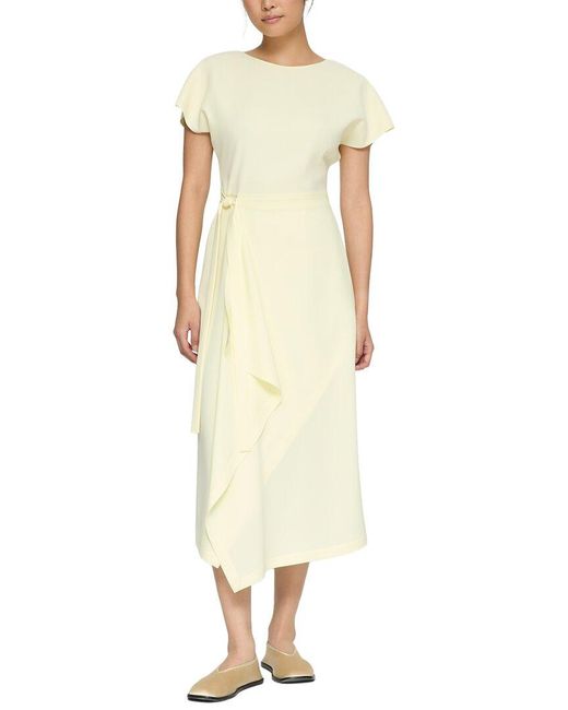 Lafayette 148 New York Natural Draped Side Tie Dress