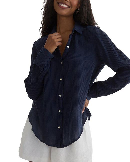 Bella Dahl Blue Clean Front Button Down Shirt