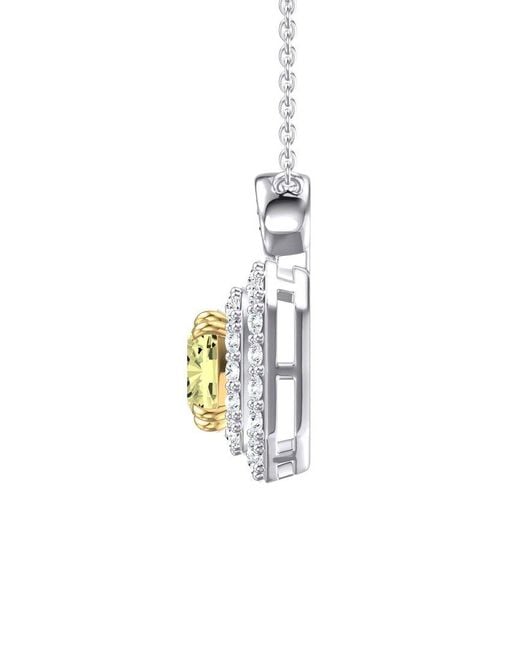 Lab Grown Diamonds White 14K 1.50 Ct. Tw. Lab-Grown Diamond Halo Pendant