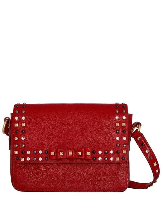 Rebecca Minkoff Red Bowie Studded Leather Crossbody