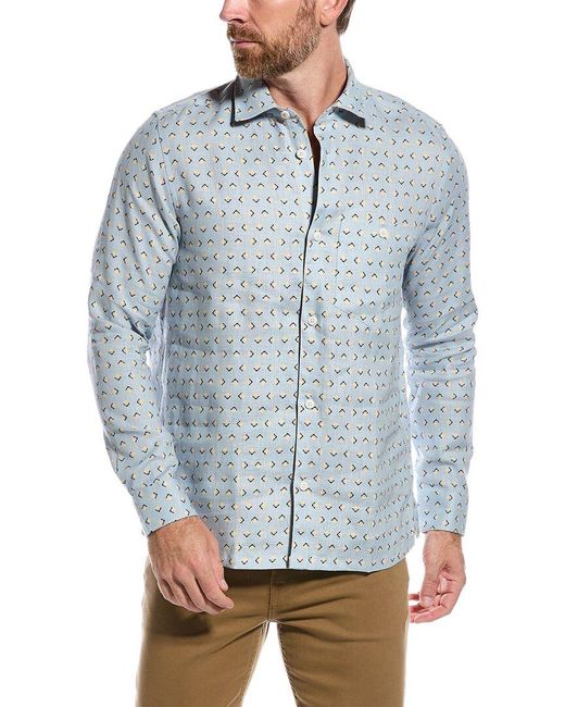 Ted Baker Blue Arnel Linen Shirt for men