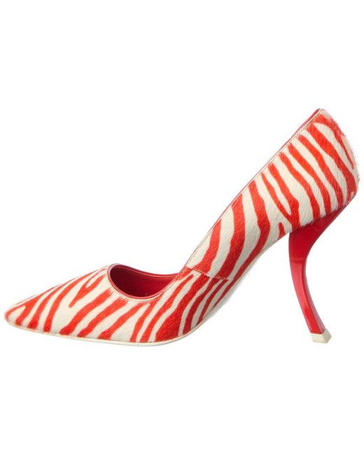 Roger Vivier Red Haircalf Pump