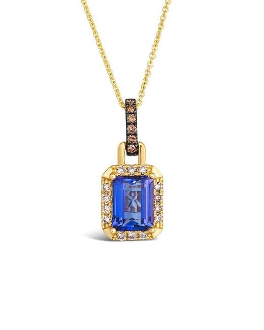 Le Vian Blue Le Vian 14K 1.72 Ct. Tw. Diamond & Tanzanite Drop Pendant Necklace