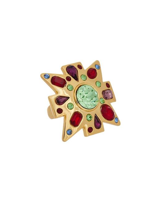 Kenneth Jay Lane White Plated Cocktail Ring
