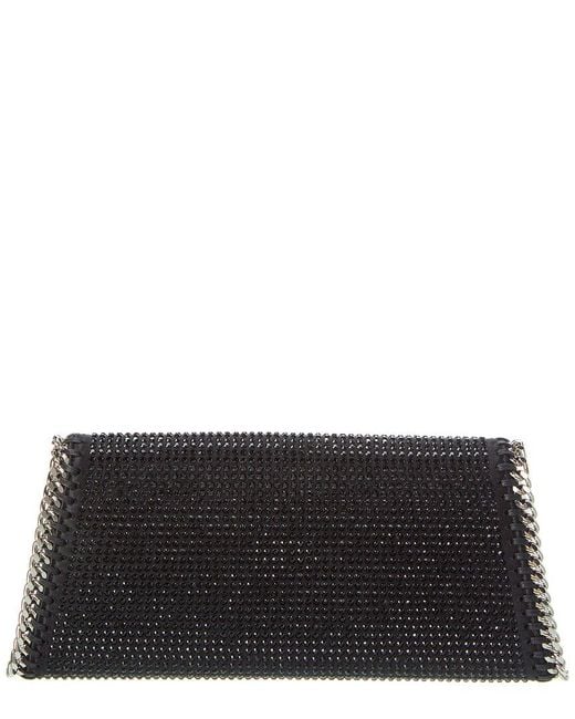 Stella McCartney Black Falabella Crystal Hotfix Clutch
