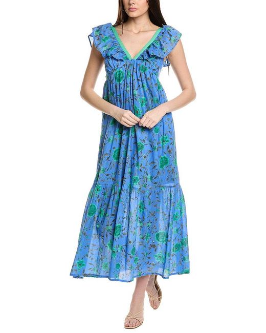Ro's Garden Blue Jasmin Maxi Dress