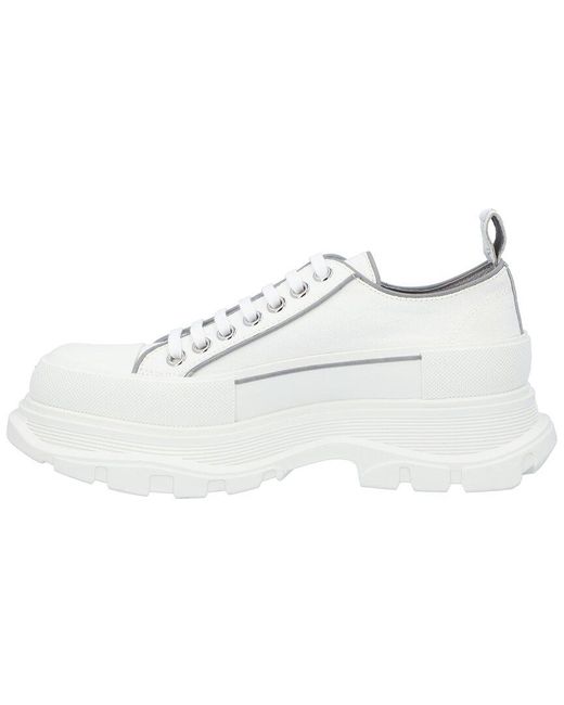McQueen White Tread Slick Canvas Shoe for men