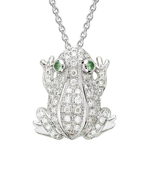 Diamond Select Cuts White 14k Diamond .24 Ct & .02 Tsavorite Necklace