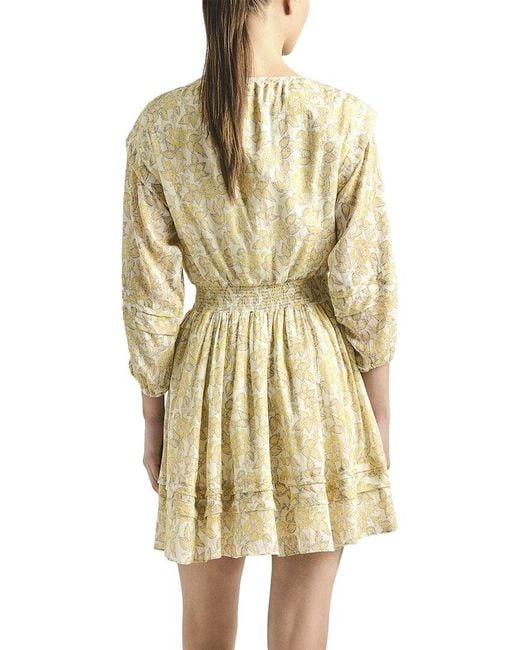 10 Crosby Derek Lam Natural Solange Printed Voile Dress