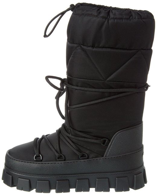Prada Black Padded Nylon & Leather Boot