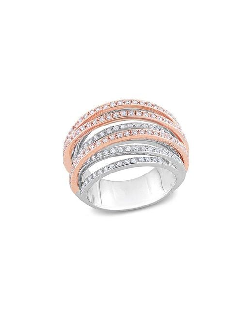 Rina Limor White 14k Two-tone 1.24 Ct. Tw. Diamond Split Shank Ring