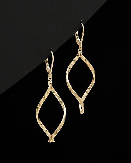 Italian Gold Black 14K Twist Earrings