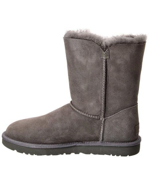 Ugg Brown Bailey Button Ii Suede & Shearling Boot