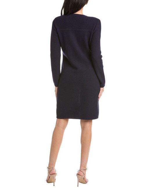 St. John Black Pique Knit Midi Dress